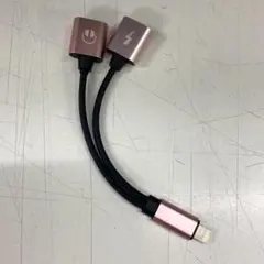 lightning to USB-C 変換コネクタ デュアルアダプター ピンク