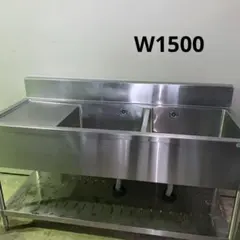 鼠✖️‼️ステンレスシングルシンク1500×600‼️混合水栓付‼️引取り 