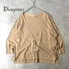 Diagram ドルマン Vネック カーディガン 36 ベージュ 七分袖のサムネイル