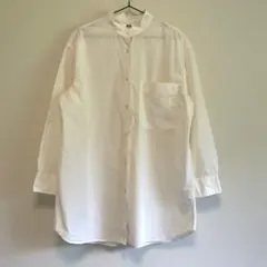 ユニクロ ホワイト 長袖シャツ 胸ポケット付き Sサイズ