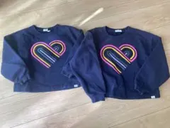 GAP トレーナー ネイビー ハート刺繍 110 130 セット　リンクコーデ