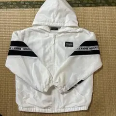 春物　薄手　白パーカー　アウター　ブルゾン　フード付き