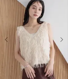 【新品未使用】フリンジニットベスト LOWRYSFARM