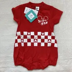 【新品タグ付き】ディズニーベビー　ミッキーマウス　半袖　ロンパース　70 綿