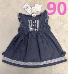 新品未使用タグ付き　SKAPE ダークブルー ワンピース 90のサムネイル