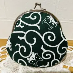 ハンドメイドがま口❤️唐草模様×猫柄