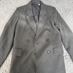 GU チェック柄 ダブルブレスト ジャケット M