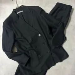 セオリーリュクス スーツ セットアップ ワイドパンツ ダブル 黒 カジュアル