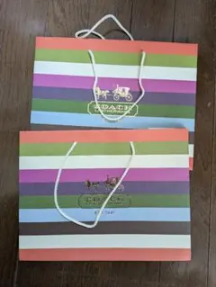 COACH ストライプ ショップ袋 2枚セット