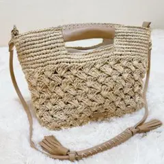 【美品】LOWELL Things 2way カゴバッグ ラフィアショルダーのサムネイル