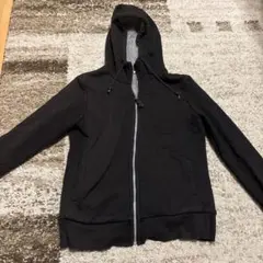 ブラックフード付きパーカー裏起毛