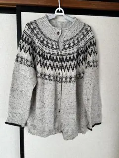 フェアアイル柄ウール混紡カーディガン