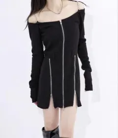 melt the lady slash zip up mini dress 半袖 - メルカリ