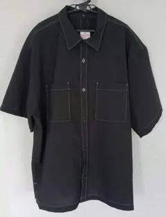 グレー　半袖シャツ　ハイショクステッチのサムネイル