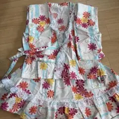 花柄浴衣ドレス 100cm 綿100%