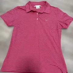 Nike Golf レディース シャツ L ピンク ストライプ　ポロシャツのサムネイル