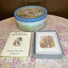 美品稀少ビンテージ ピーターラビットティン空き缶・豆本・ノートカード