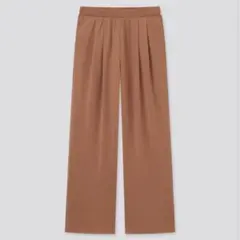 サテンジャージー ワイドストレートパンツ M