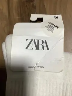ZARA ザラ　ラルフローレン　ホワイト ブラック ストライプ ソックス M