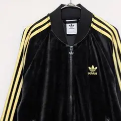 adidas アディダス オリジナルス ベロア トラックジャケット ジャージ黒黄