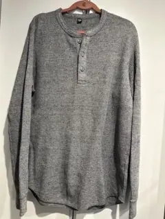 ワッフルヘンリーネックTシャツ　ユニクロ