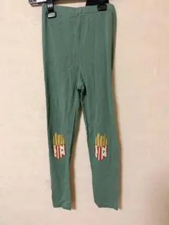 フライドポテトプリント グリーンレギンス