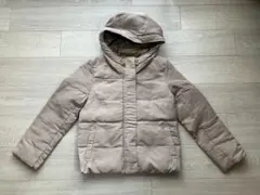 【Dessin】ベージュ フード付き ダウンジャケット