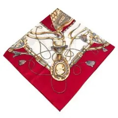 スカーフ バッグモチーフ 赤 75×75