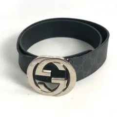 GUCCI グッチ インターロッキングG ベルト 小物 ブラック メンズ