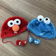 エルモ&クッキーモンスター帽子セット