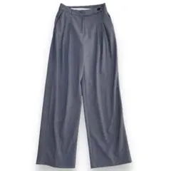 韓国　ユヌマンション【S】ハイウエスト　ストレートスラックス　韓国　グレー