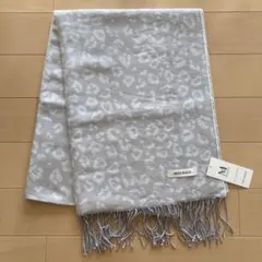 【新品未使用】ミッシュマッシュ　レオパード柄　マフラー　ストール　グレー