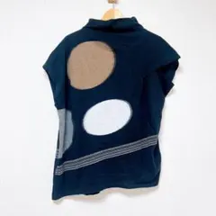 センソユニコ 慈雨 半袖Tシャツ 変形 ブラック 40 綿 日本製のサムネイル