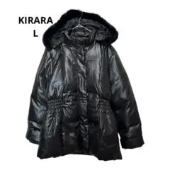 KIRARA ダウンコート L ファー付き ブラック ダウン　フェザー 防寒