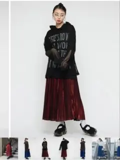 Narcissus メタリックプリーツロングスカートのサムネイル