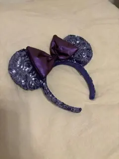 紫 スパンコール カチューシャ