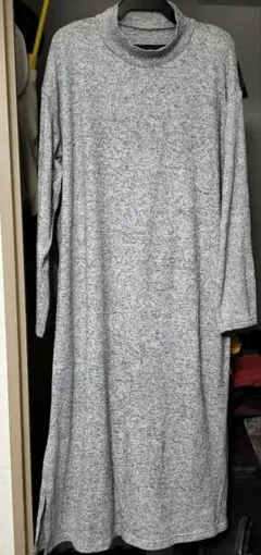 美品　マタニティ ニットワンピース グレー　L