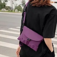 新品　ショルダーバッグ　旅行　ショルダー　パープル　斜め掛け　サコッシュ　撥水