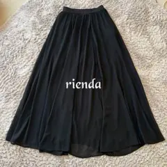 rienda レディース ロングスカート シースルー ブラック M