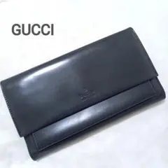 GUCCI Gフェイス レザー ブラック メンズ 長財布 7307 - メルカリ