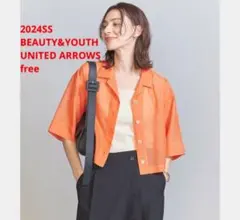 未使用＊BEAUTY&YOUTH ポリエステルオーガンジーシャツ 上品見えシアー