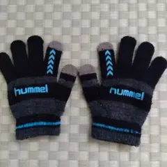 hummel ニット手袋 黒/グレー/青