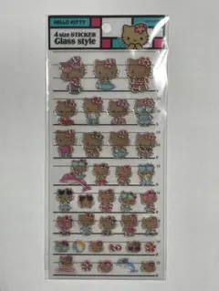 4サイズステッカー　Glass style キティ　日焼け　グラススタイル