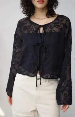 ★新品タグ付き★メッシュパターンカーディガン