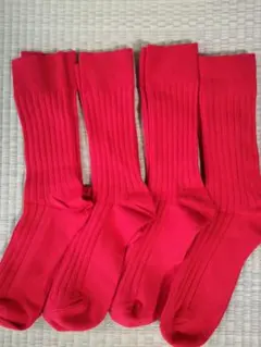 【BASIC SOCKS】リブクルーソックス４足セット25-27cm