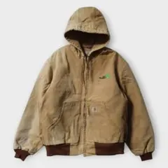 Carhartt　アクティブジャケット　企業ロゴ　フェード　ブラウン系　L