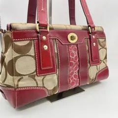 コーチ　Coach シグ　シグネチャー　ハンド トート　ターン　ロック　バッグ