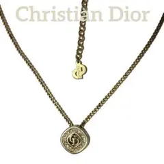Christian Dior CDロゴ ネックレス ラインストーン ゴールド