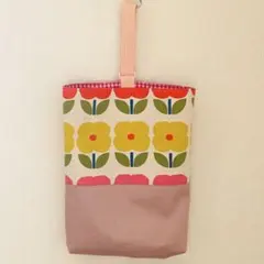 ハンドメイド　花柄 シューズバッグ ／上履き入れ／上靴入れ　入園入学　大きめ