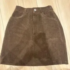 コーデュロイ ミニスカート ブラウン